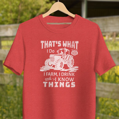 Physical Item Adult T-Shirt / XS / Heather Red I Farm I Drink I Know Things Shirt