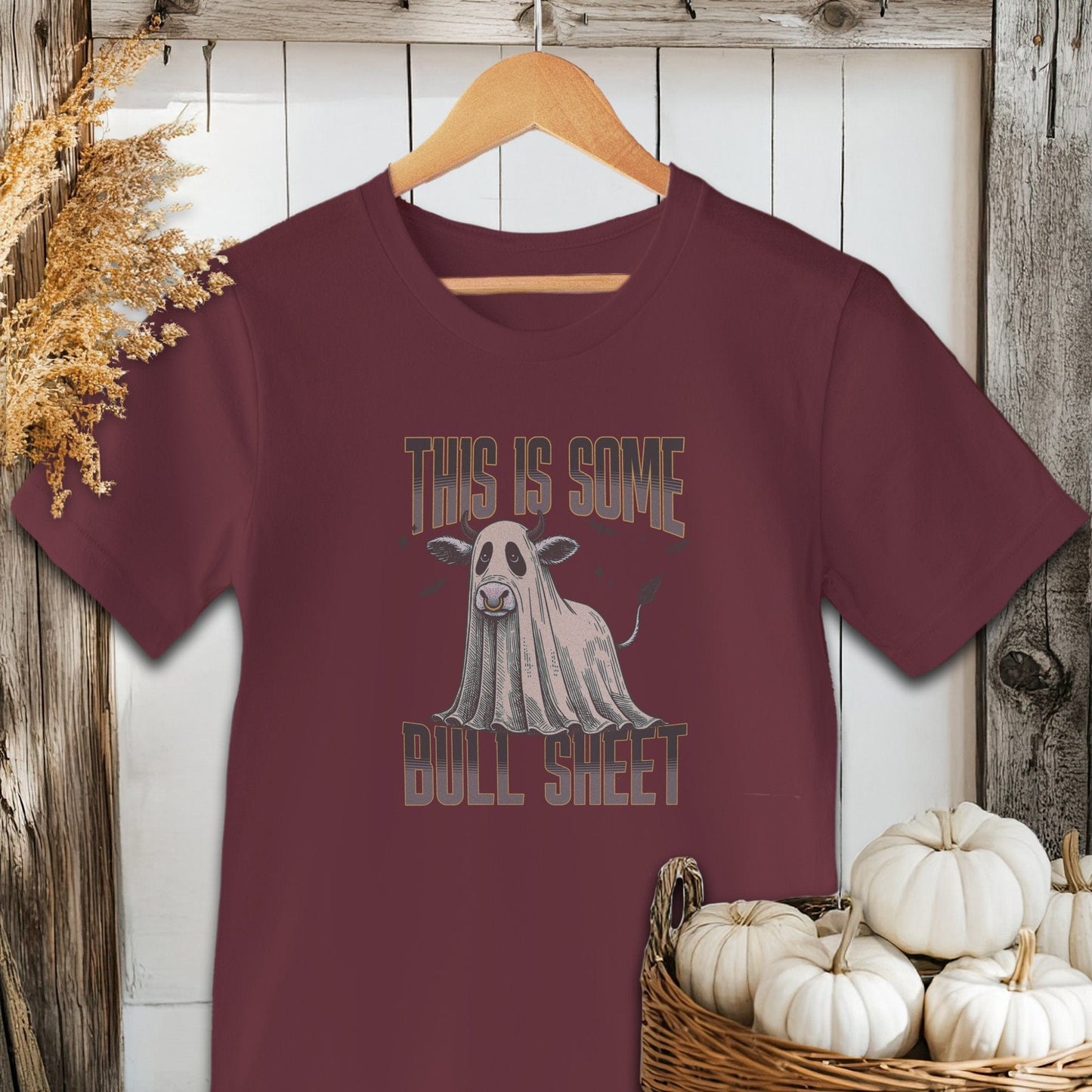 Physical Item Adult T-shirt / XS / Maroon Bull Sheet Halloween Shirt