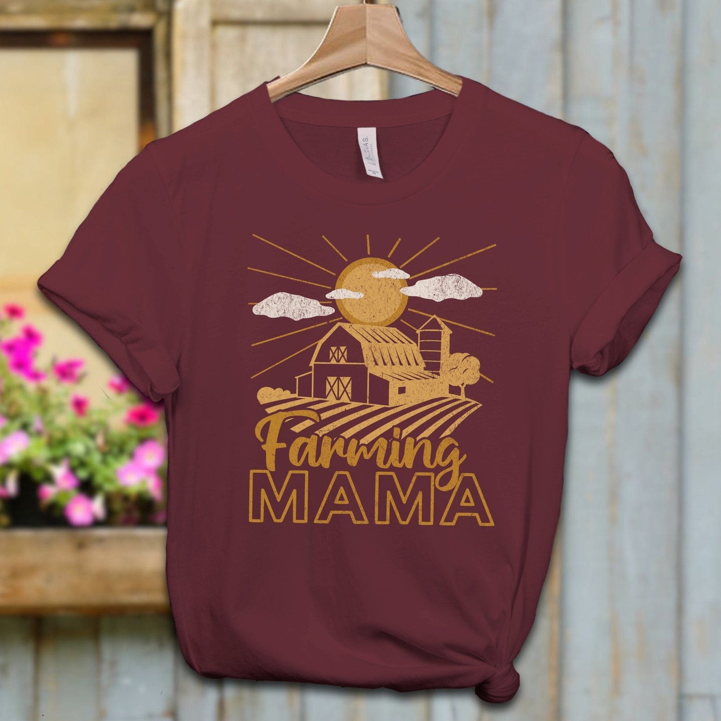 Physical Item Adult T-shirt / XS / Maroon Farming Mama Shirt