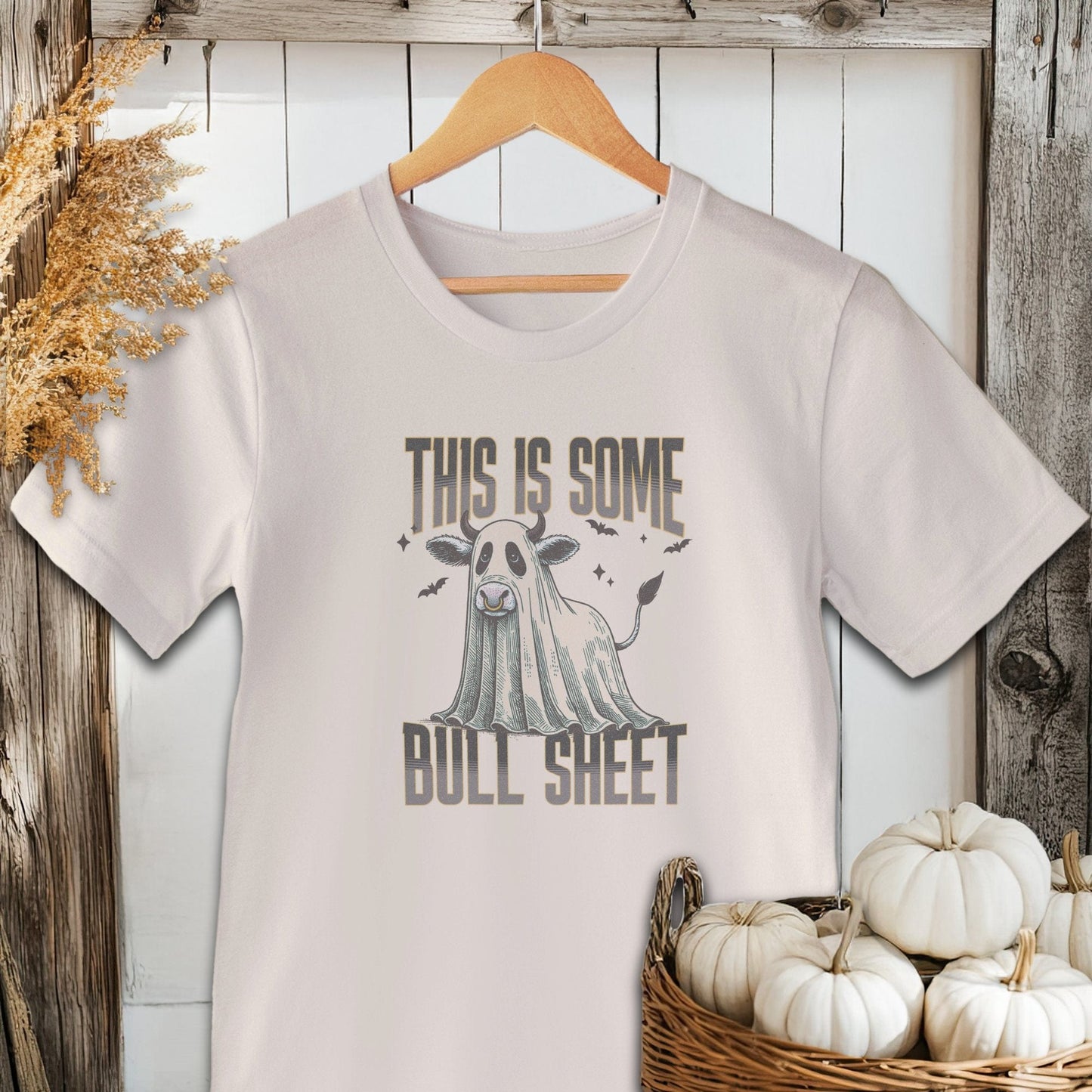 Physical Item Adult T-shirt / XS / Natural Bull Sheet Halloween Shirt