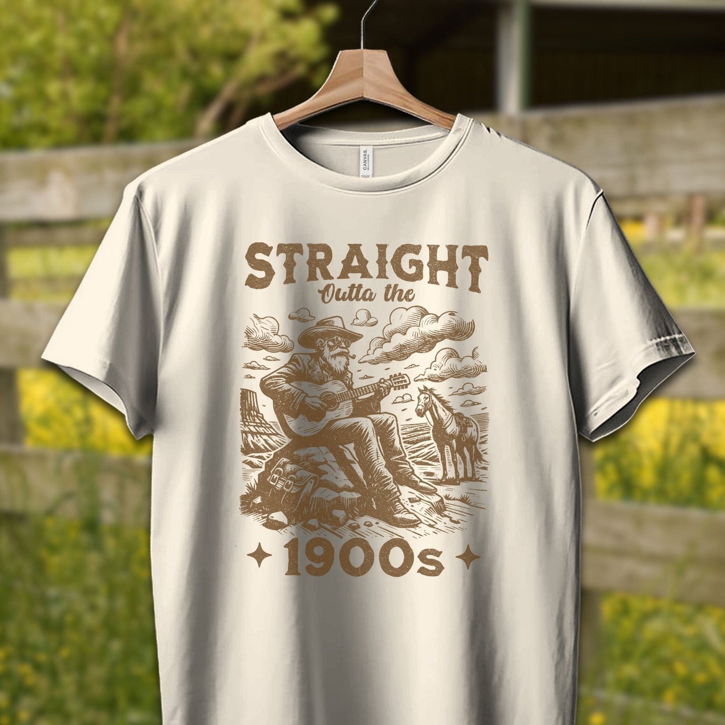 Physical Item Adult T-Shirt / XS / Natural Straight Outta the 1900s Guy Shirt