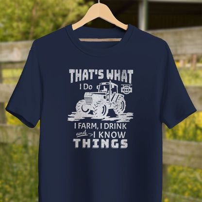 Physical Item Adult T-Shirt / XS / Navy I Farm I Drink I Know Things Shirt