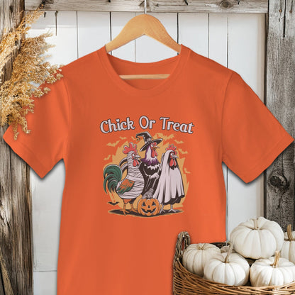 Physical Item Adult T-shirt / XS / Orange Chick Or Treat Halloween Shirt