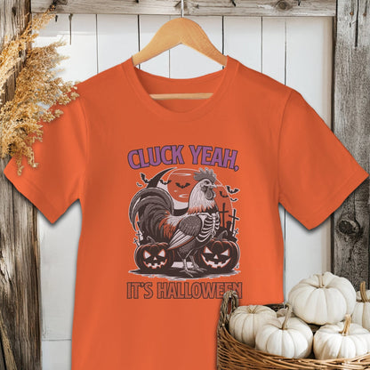 Physical Item Adult T-shirt / XS / Orange Cluck Yeah It's Halloween Shirt