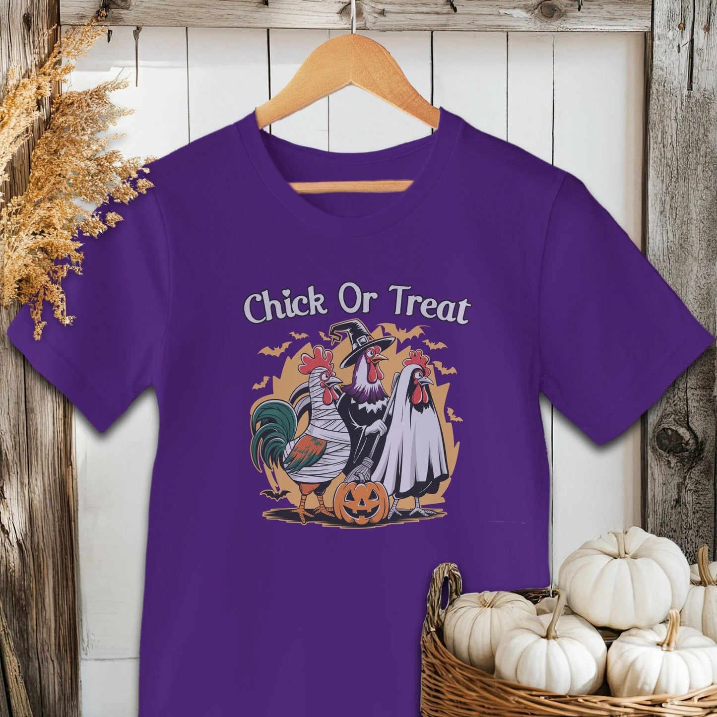 Physical Item Adult T-shirt / XS / Team Purple Chick Or Treat Halloween Shirt