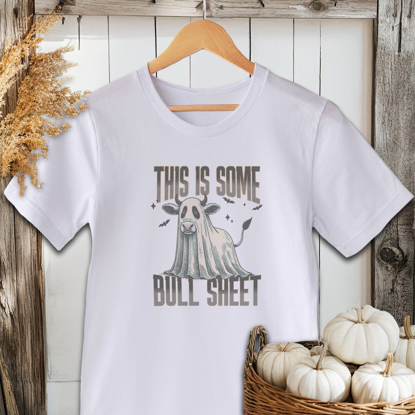 Physical Item Adult T-shirt / XS / White Bull Sheet Halloween Shirt