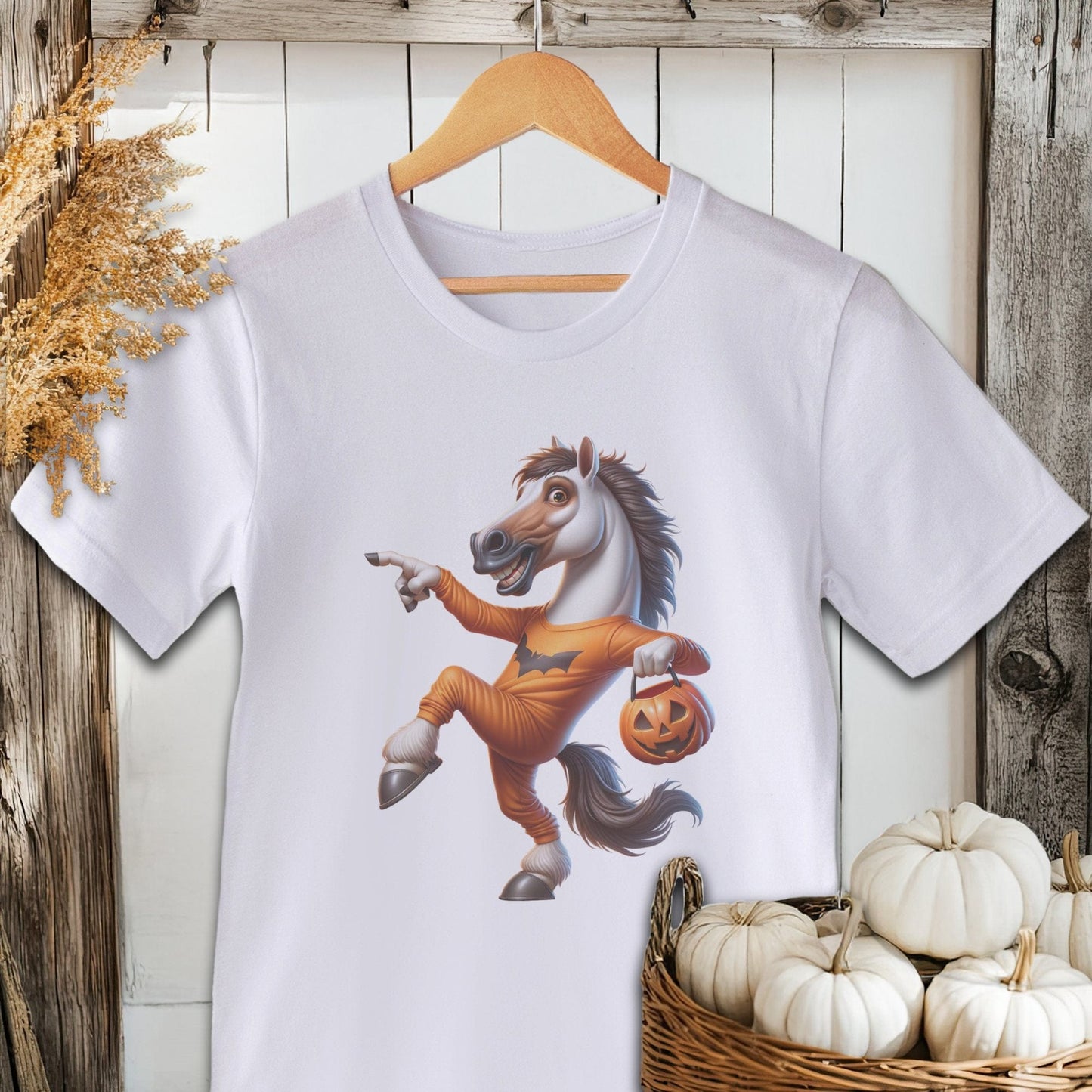 Physical Item Adult T-shirt / XS / White Halloween Horse Shirt