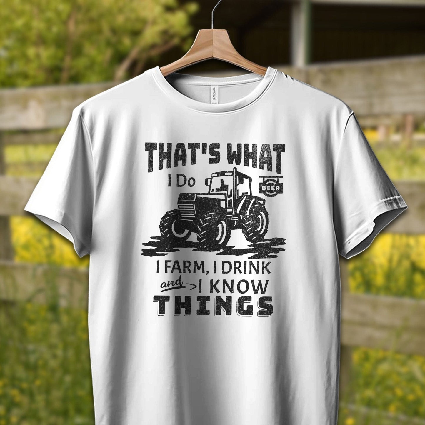 Physical Item Adult T-shirt / XS / White I Farm I Drink I Know Things Shirt