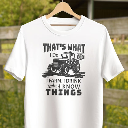 Physical Item Adult T-Shirt / XS / White I Farm I Drink I Know Things Shirt