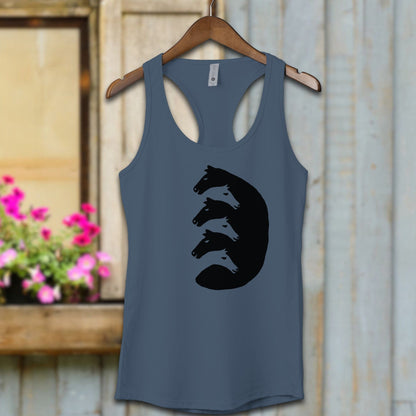 Physical Item Adult Tank Top / Indigo / XS Interlocking Horse Heads Shirt