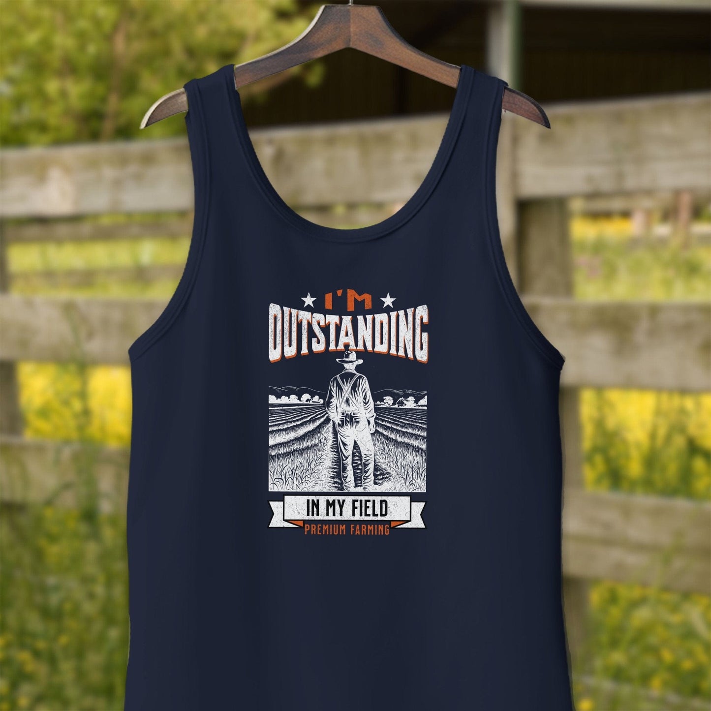 Physical Item Adult Tank Top / Navy / XS Outstanding in My Field Shirt