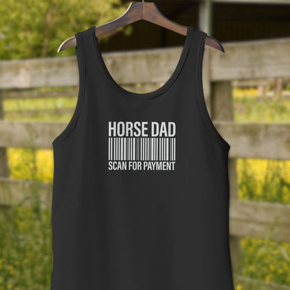 Physical Item Adult Tank Top / XS / Black Horse Dad Scan for Payment Funny Graphic T-Shirts