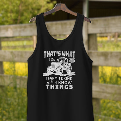 Physical Item Adult Tank Top / XS / Black I Farm I Drink I Know Things Shirt