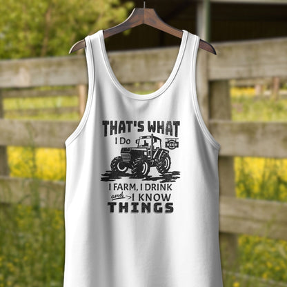 Physical Item Adult Tank Top / XS / White I Farm I Drink I Know Things Shirt