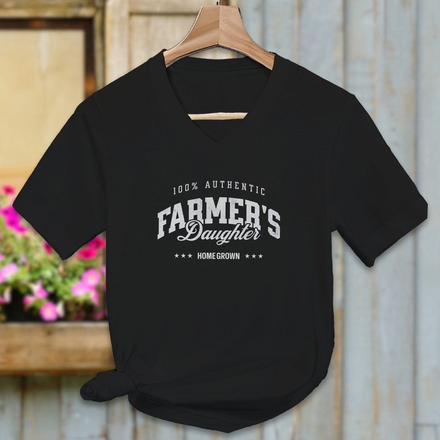 Physical Item Adult V-neck / S / Black 100% Authentic Farmers Daughter Shirt