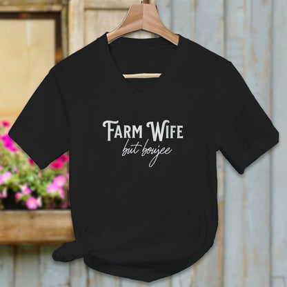 Physical Item Adult V-neck / S / Black Farm Wife but Boujee Shirt