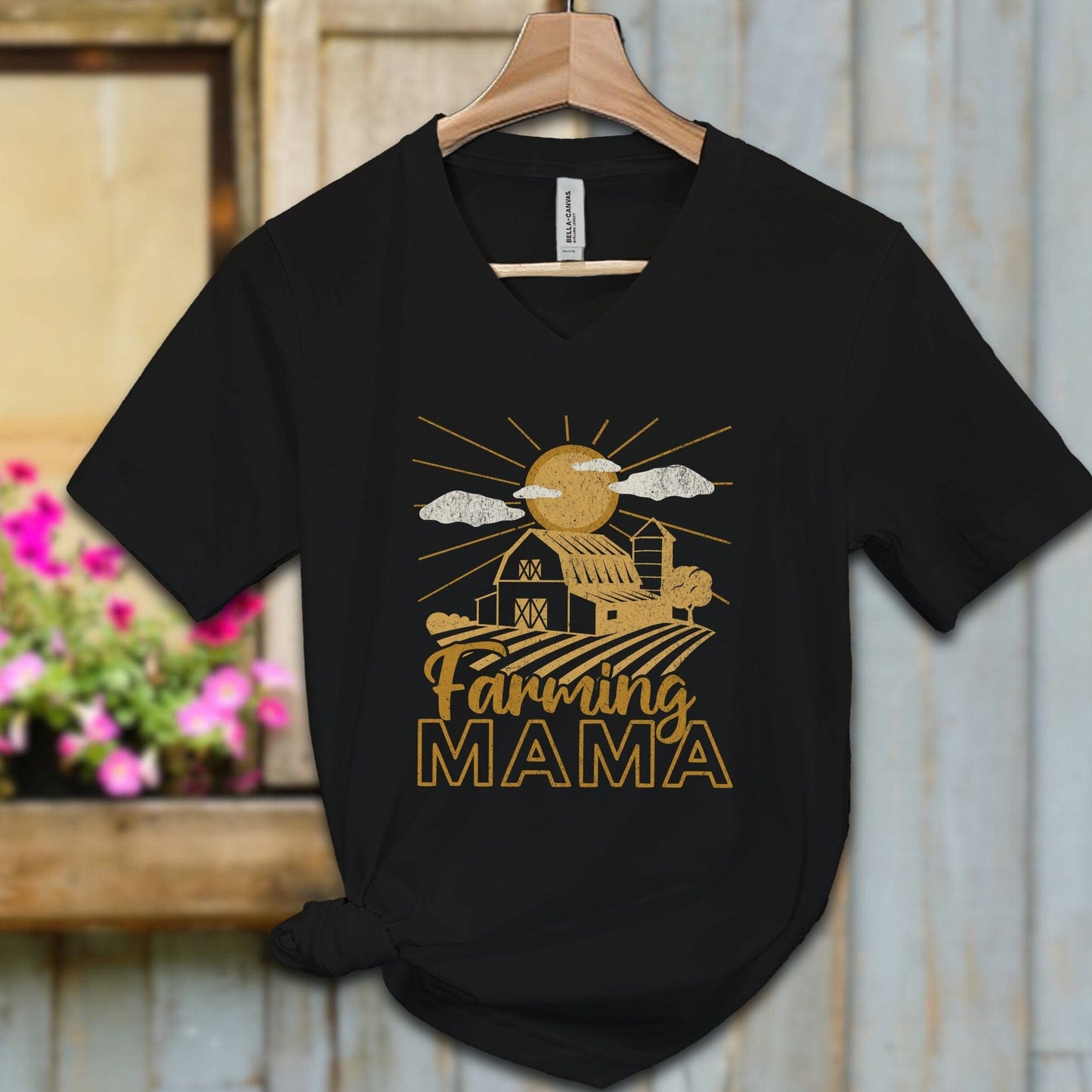 Physical Item Adult V-neck / S / Black Farming Mama Shirt