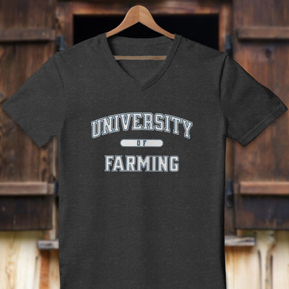 Physical Item Adult V-neck / S / Black University Of Farming Shirt