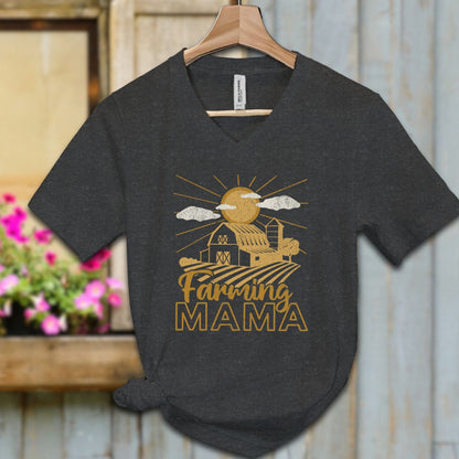 Physical Item Adult V-neck / S / Dark Grey Heather Farming Mama Shirt