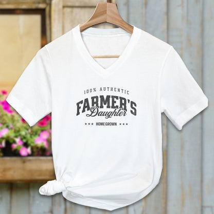 Physical Item Adult V-neck / S / White 100% Authentic Farmers Daughter Shirt