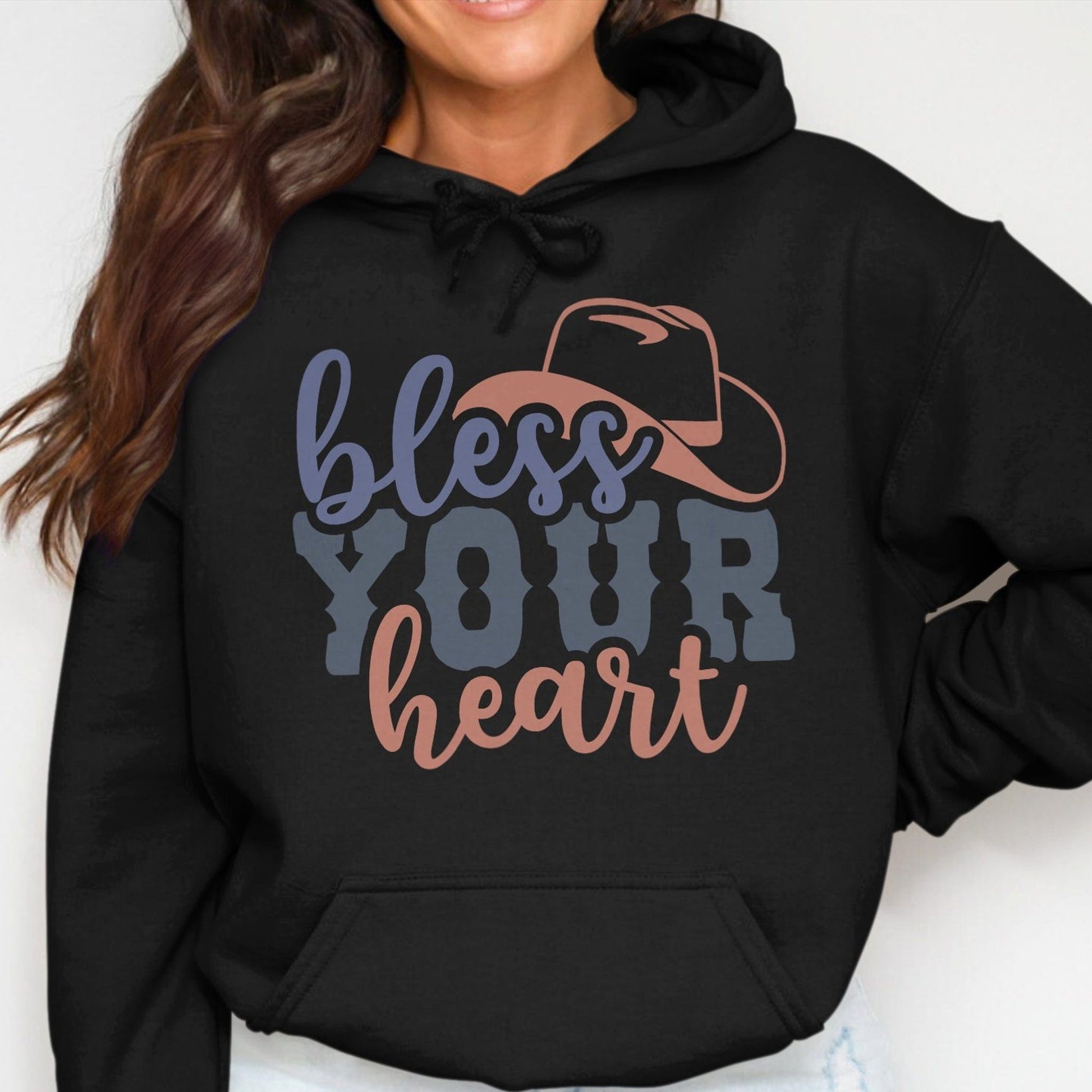 Physical Item Bless Your Heart Cowboy Hat Hoodie