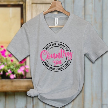 Physical Item Country Girl Messy Bun Coffee Run Shirt