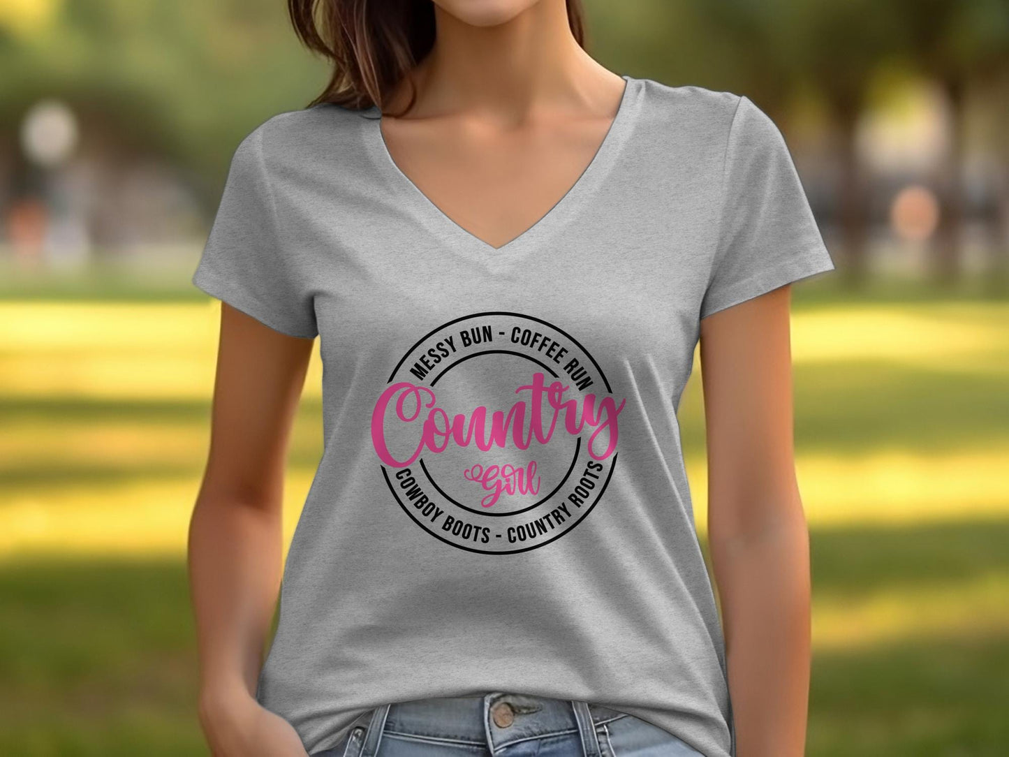 Physical Item Country Girl Messy Bun Coffee Run Shirt