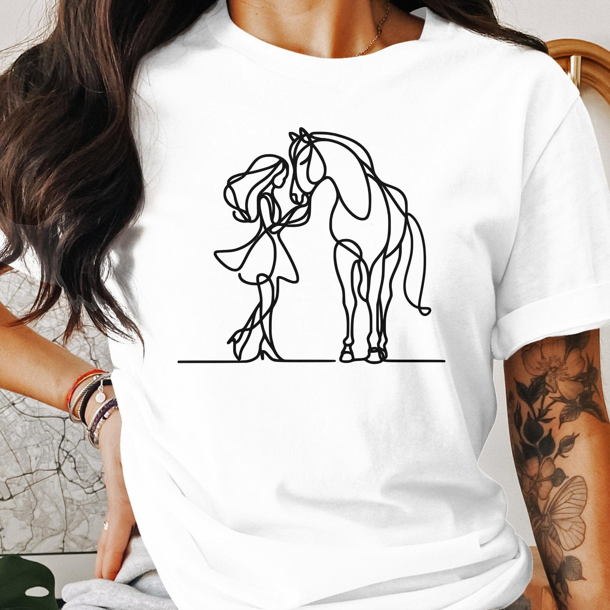 Physical Item Lady and Horse Art Shirt