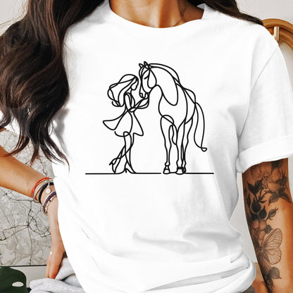 Physical Item Lady and Horse Art Shirt