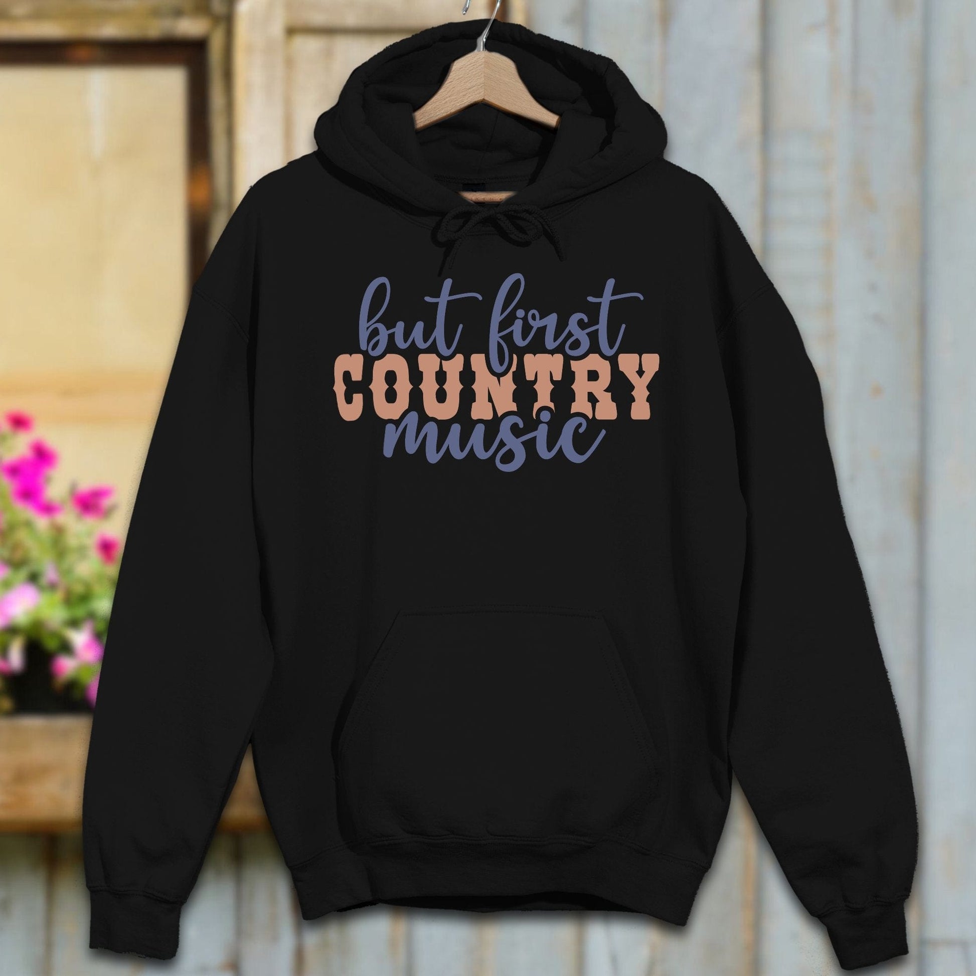 Physical Item S / Black But First Country Music Hoodie