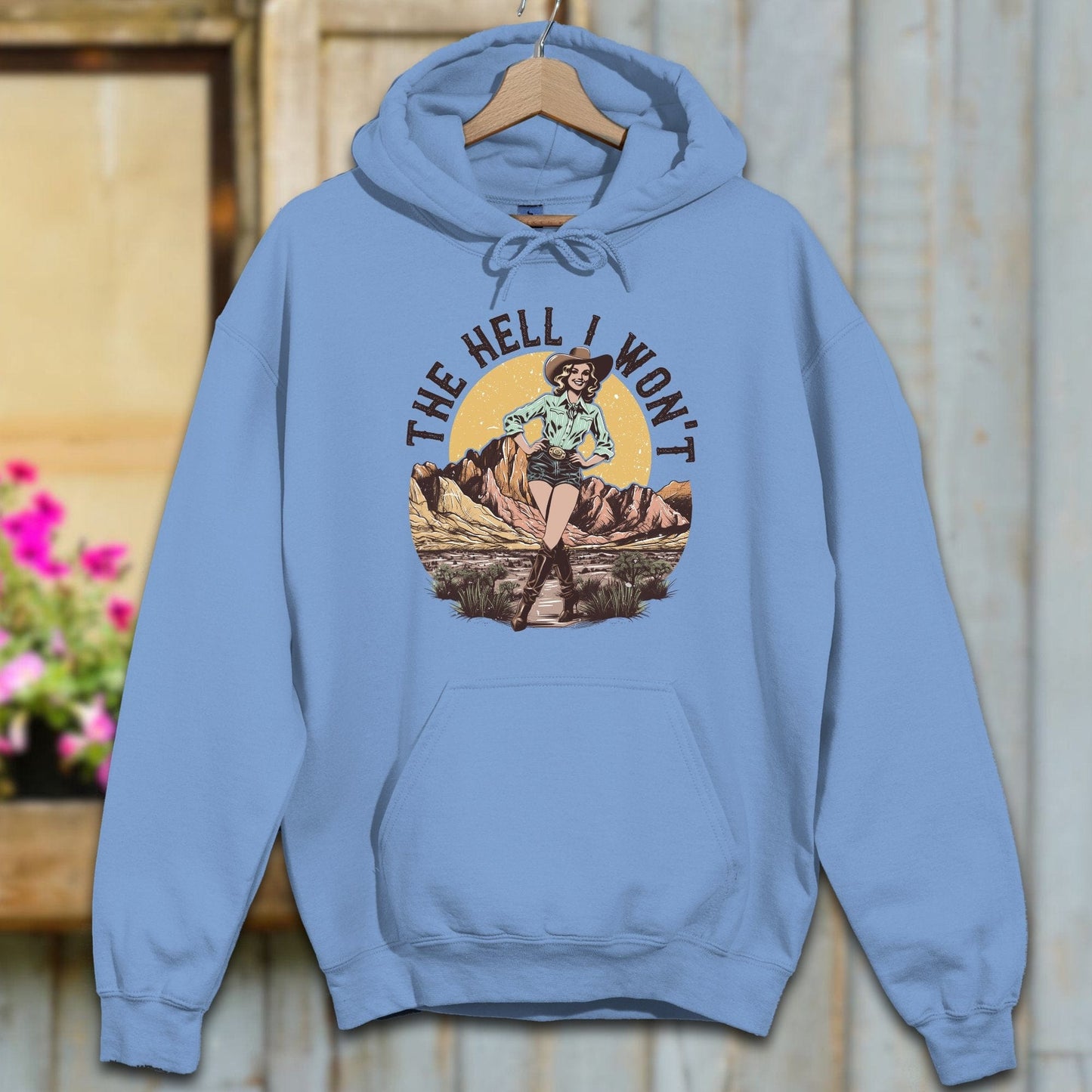 Physical Item S / Carolina Blue The Hell I Won't Hoodie