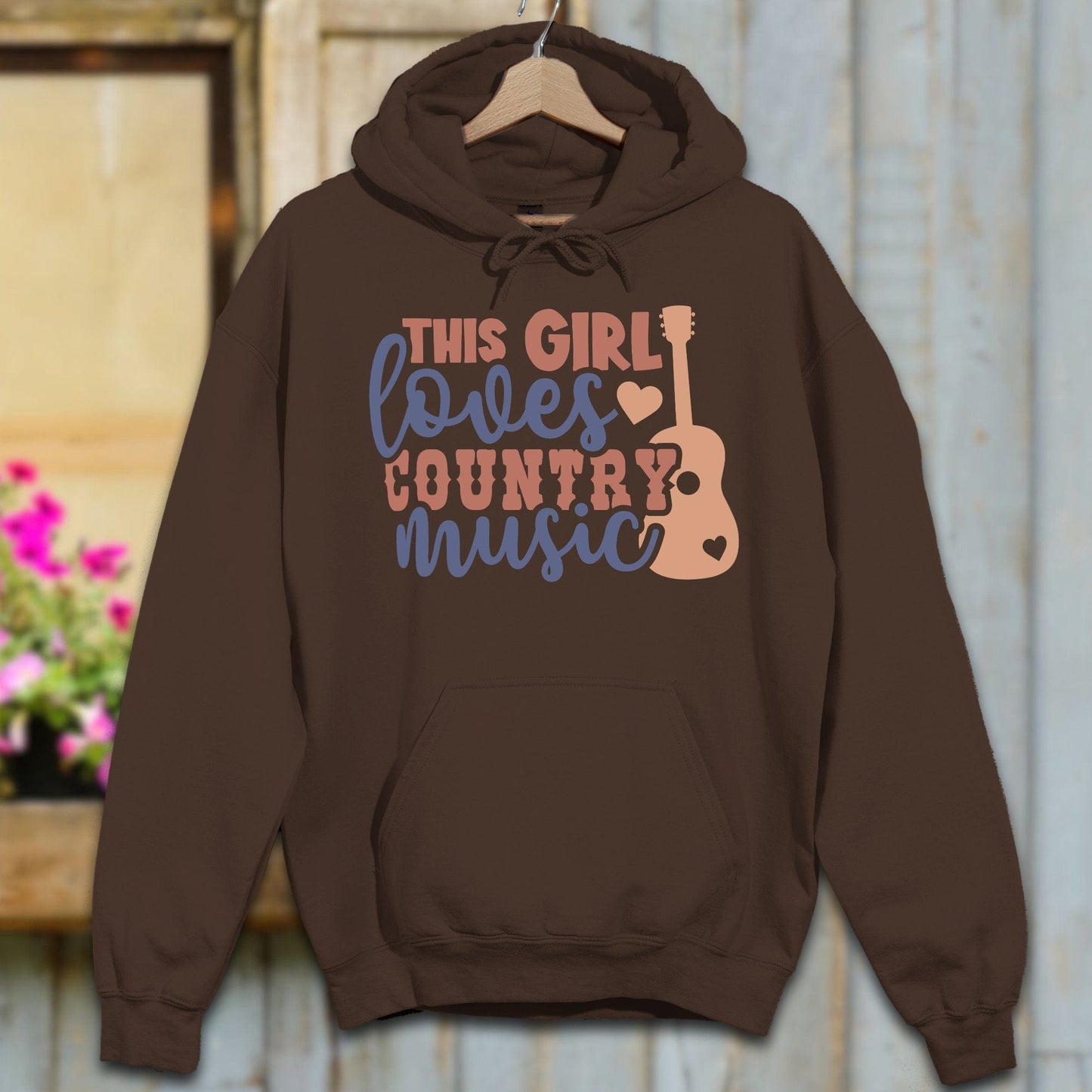 Physical Item S / Dark Chocolate This Girl Loves Country Music Hoodie