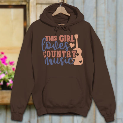 Physical Item S / Dark Chocolate This Girl Loves Country Music Hoodie