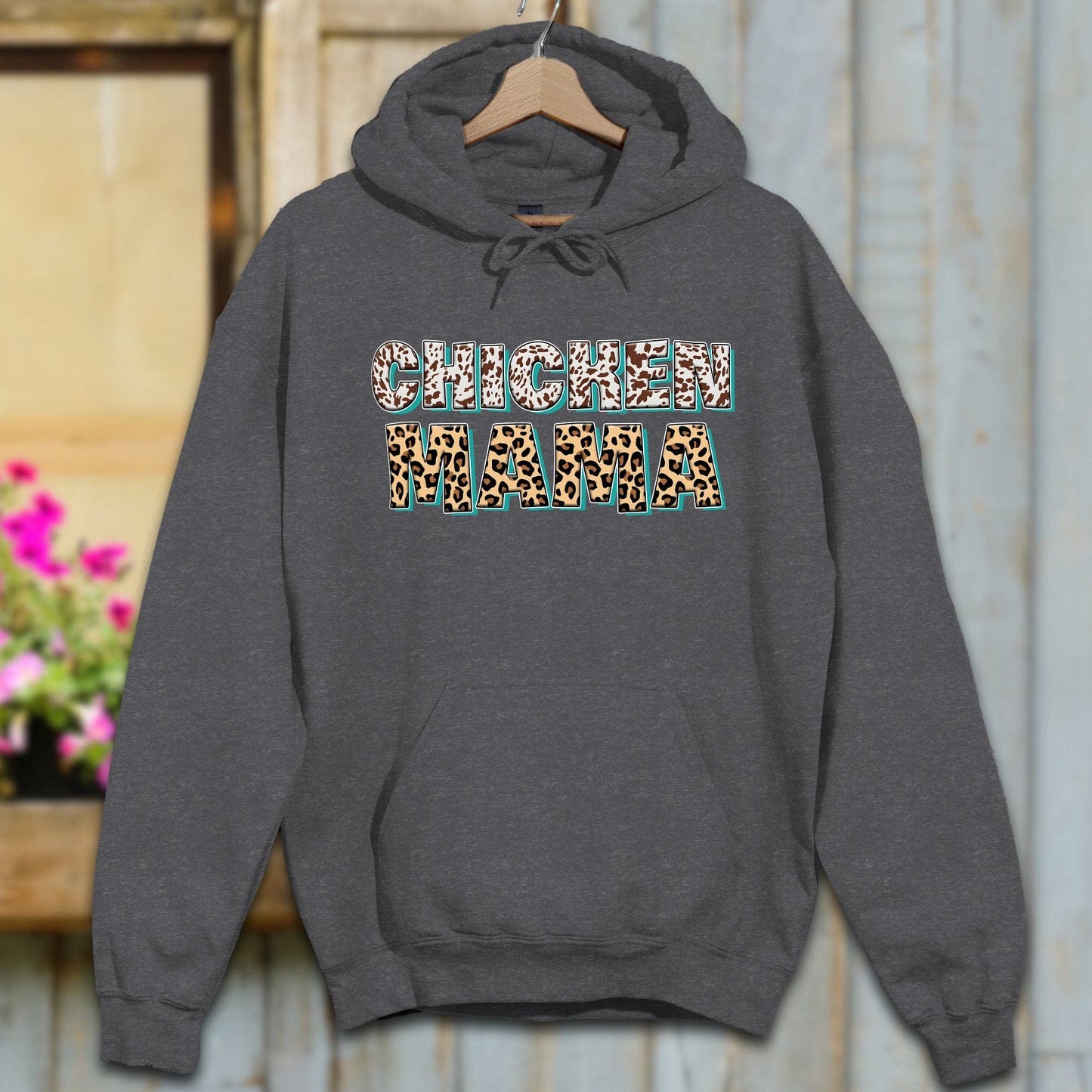 Physical Item S / Dark Heather Chicken Mama Fun Hoodie