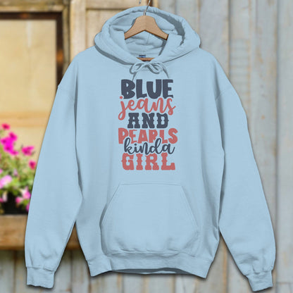 Physical Item S / Light Blue Blue Jeans and Pearls Kinda Girl Hoodie