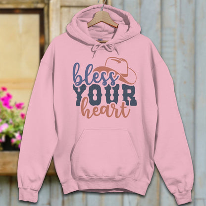 Physical Item S / Light Pink Bless Your Heart Cowboy Hat Hoodie