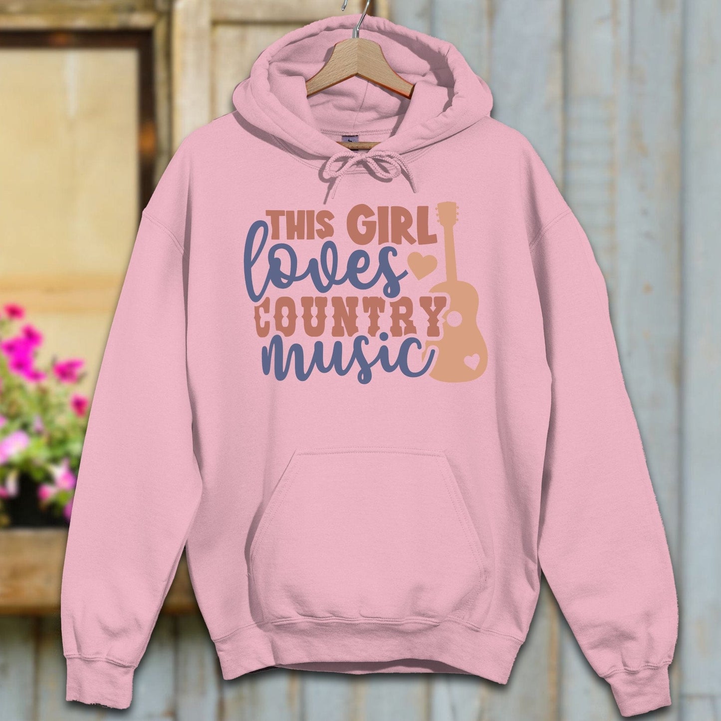 Physical Item S / Light Pink This Girl Loves Country Music Hoodie