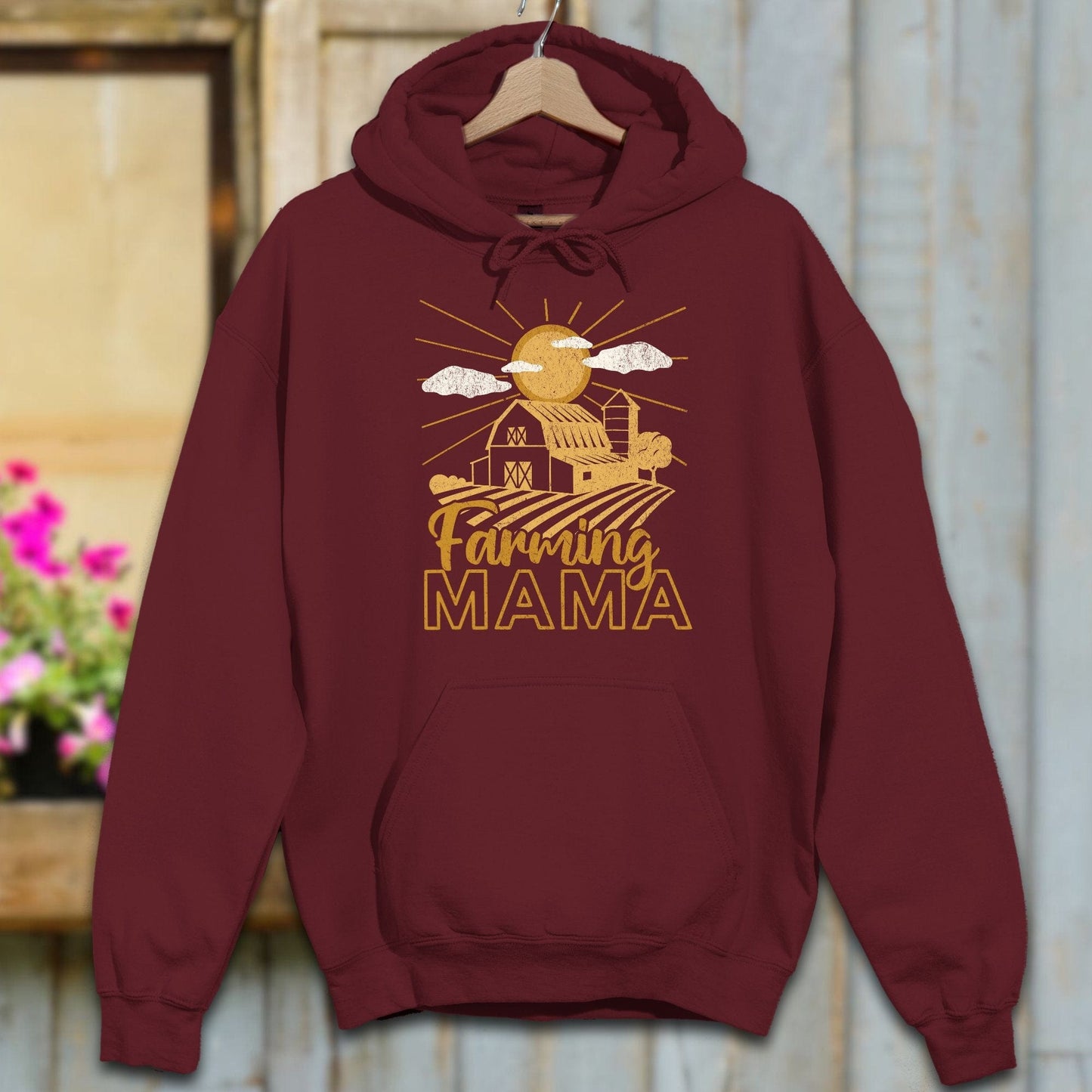 Physical Item S / Maroon Farming Mama Hoodie