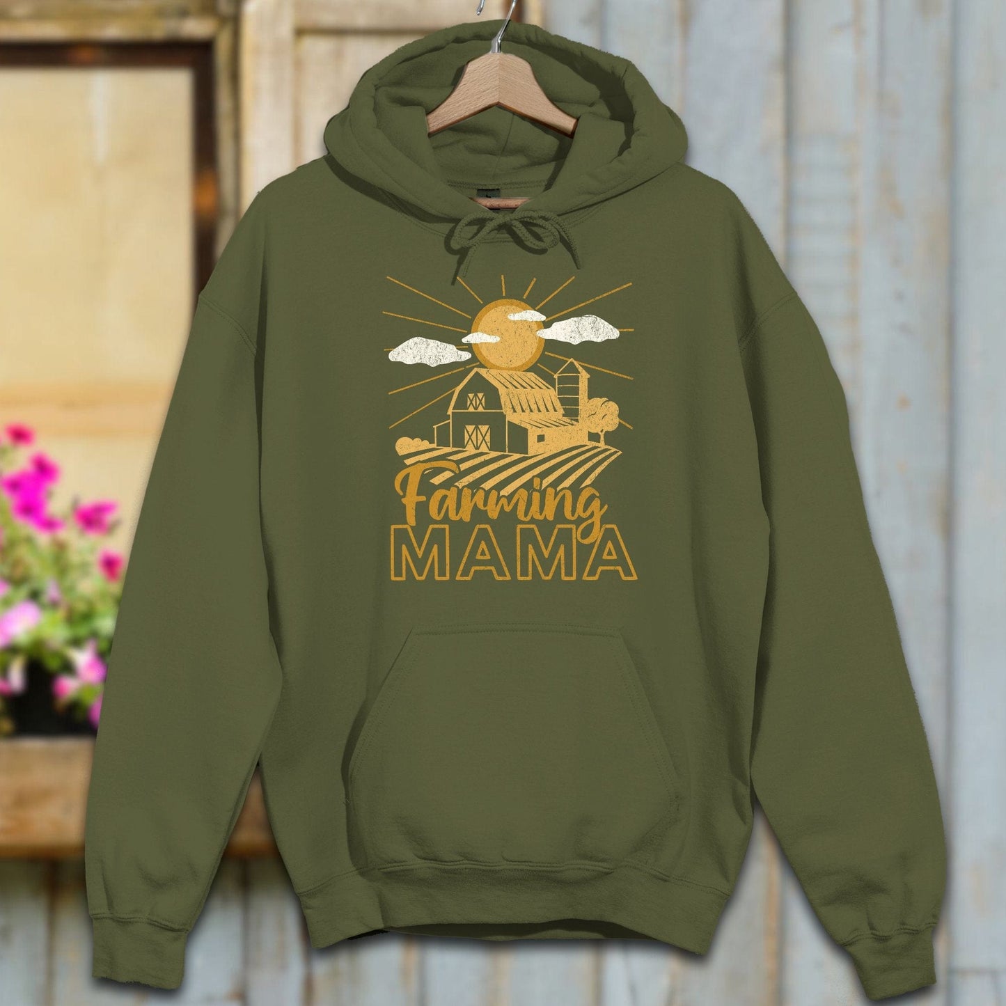 Physical Item S / Military Green Farming Mama Hoodie