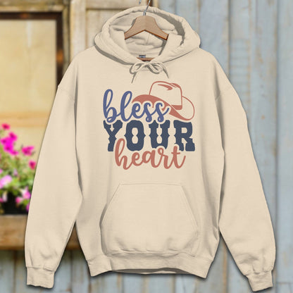 Physical Item S / Sand Bless Your Heart Cowboy Hat Hoodie