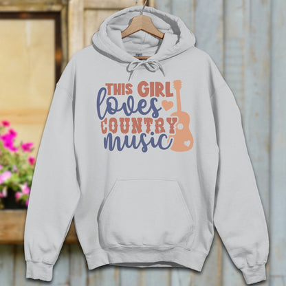 Physical Item S / Sport Grey This Girl Loves Country Music Hoodie