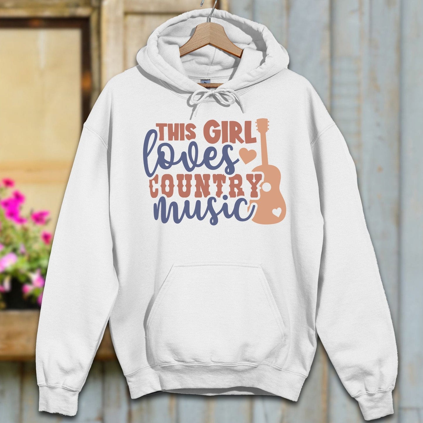 Physical Item S / White This Girl Loves Country Music Hoodie