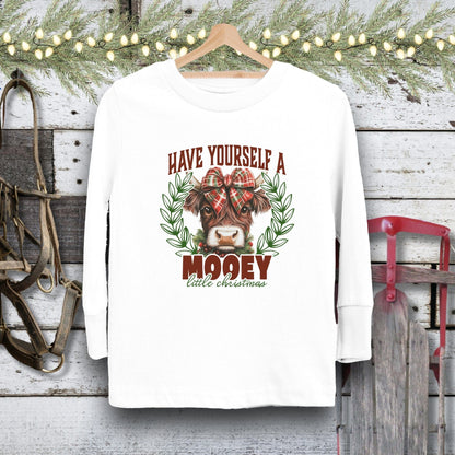 Physical Item Toddler Long Sleeve Tee / 2T / White Mooey Little Christmas Youth Shirt