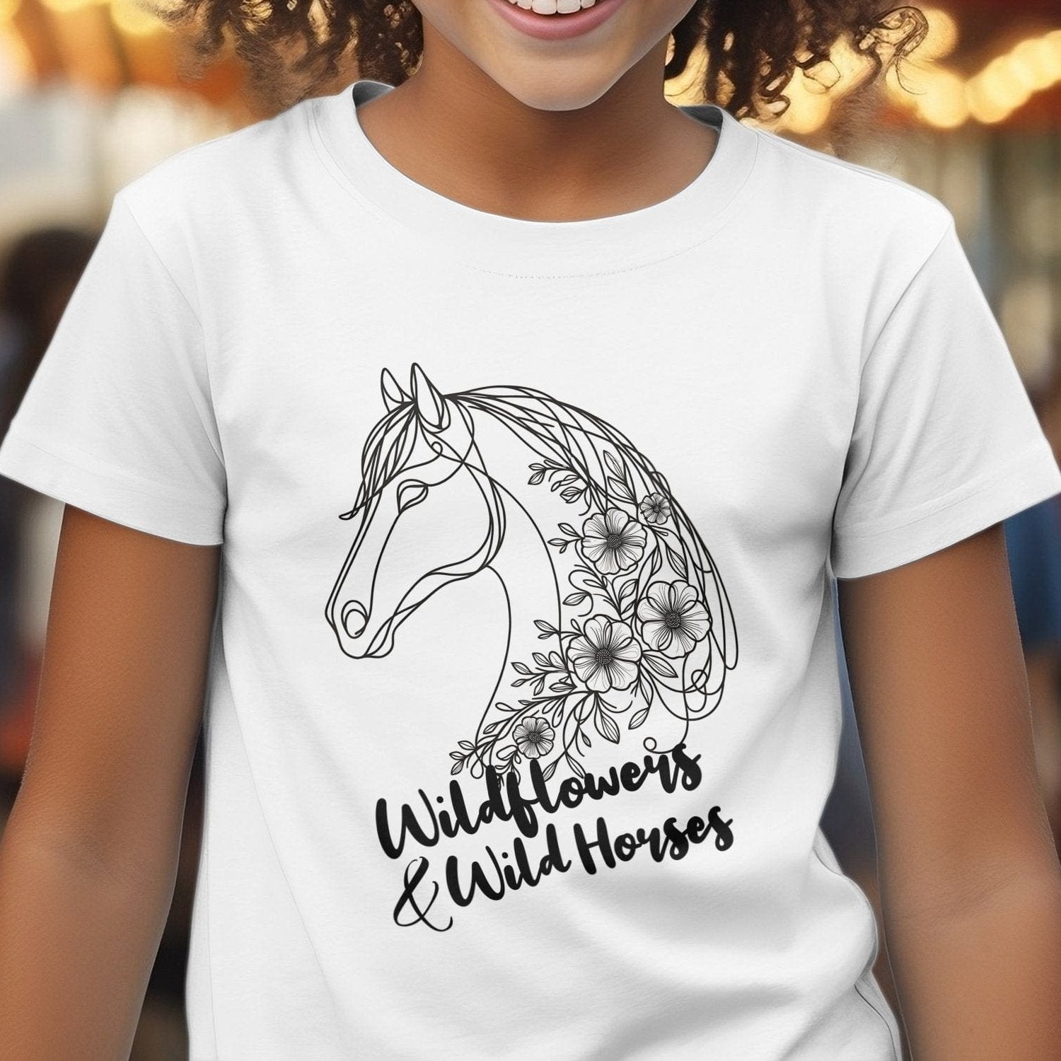 Physical Item Wildflowers And Wild Horses Youth Shirt