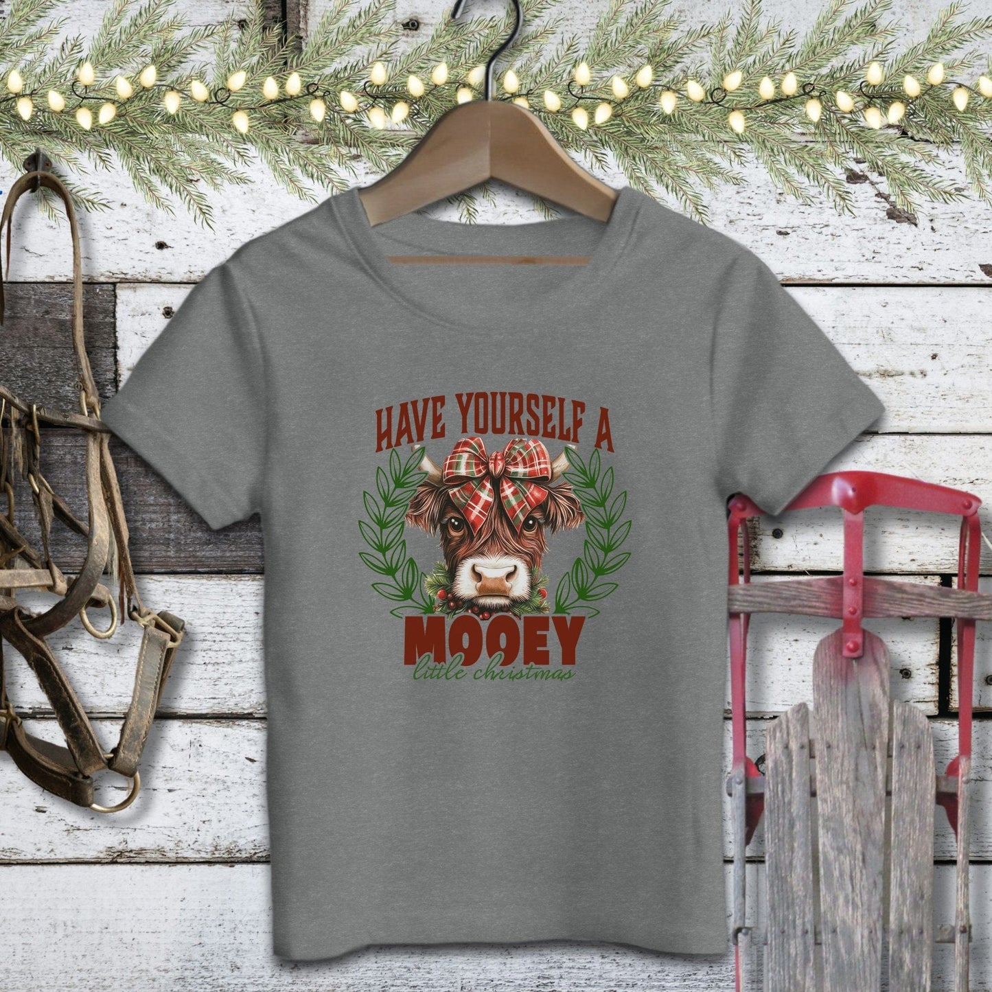 Physical Item Youth T-shirt / S / Deep Heather Mooey Little Christmas Youth Shirt