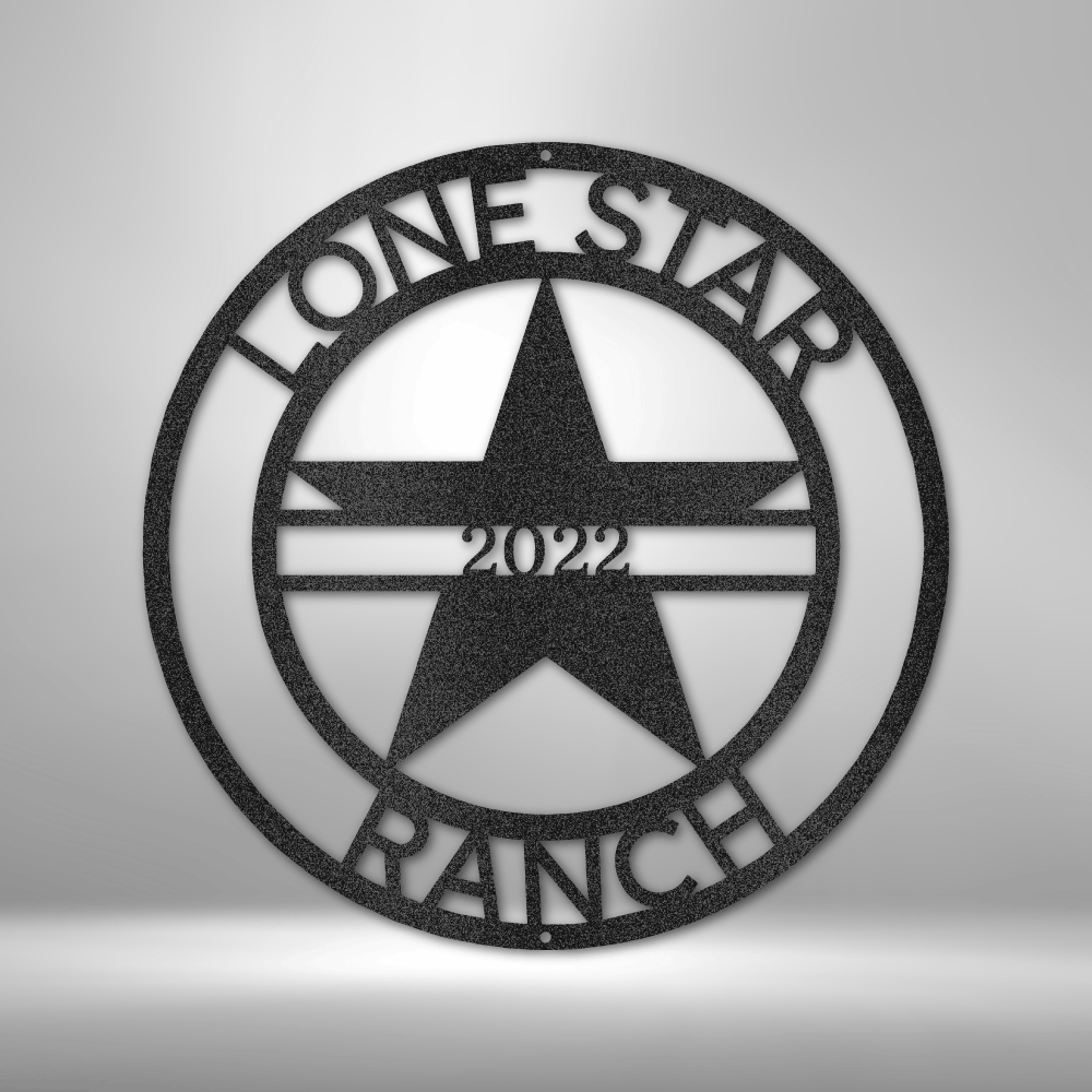 Steel Sign Black / 12" Custom Lone Star Metal Art Sign