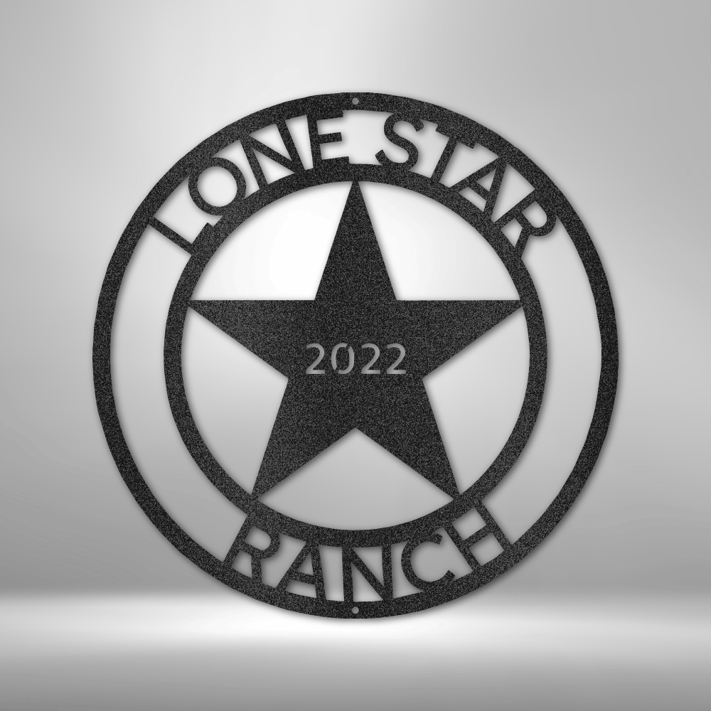 Steel Sign Black / 12" Custom LoneStar Metal Art Sign