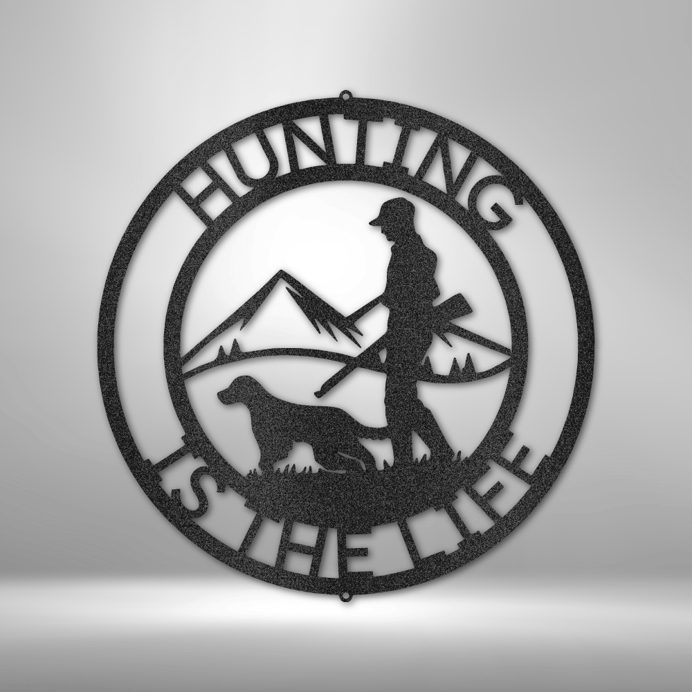 Steel Sign Black / 12" Custom The Hunter Monogram - Steel sign