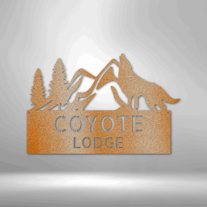 Steel Sign Copper / 12" Custom Coyote Metal Art Sign