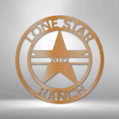 Steel Sign Copper / 12" Custom Lone Star Metal Art Sign